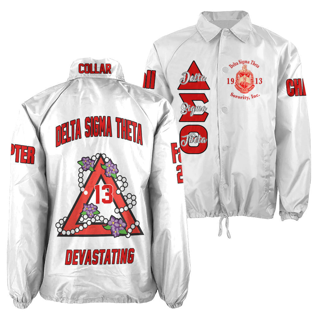 (Custom) Africa Zone Greek Life Clothing - Delta Sigma Theta Sorority Pyramid Crossing Jacket A31