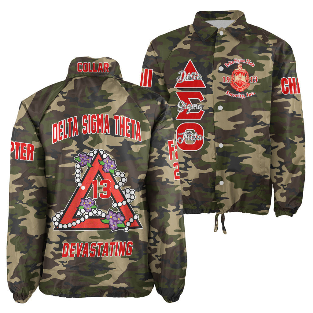 (Custom) Africa Zone Greek Life Clothing - Delta Sigma Theta Sorority Pyramid Crossing Jacket A31