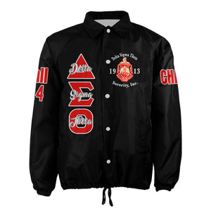 (Custom) Africa Zone Greek Life Clothing - Delta Sigma Theta Sorority Pyramid Crossing Jacket A31