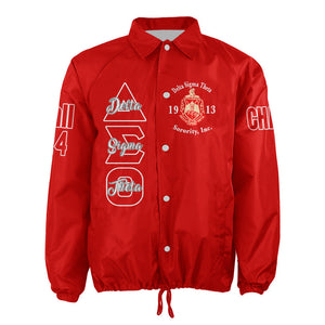 (Custom) Africa Zone Greek Life Clothing - Delta Sigma Theta Sorority Pyramid Crossing Jacket A31