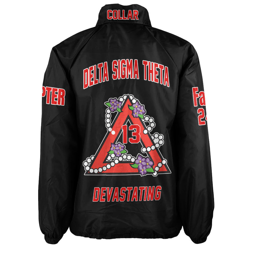 (Custom) Africa Zone Greek Life Clothing - Delta Sigma Theta Sorority Pyramid Crossing Jacket A31