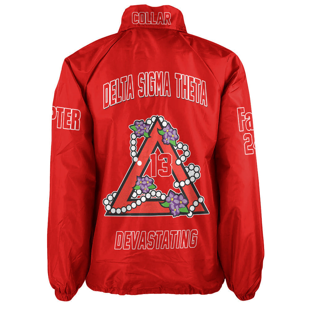 (Custom) Africa Zone Greek Life Clothing - Delta Sigma Theta Sorority Pyramid Crossing Jacket A31