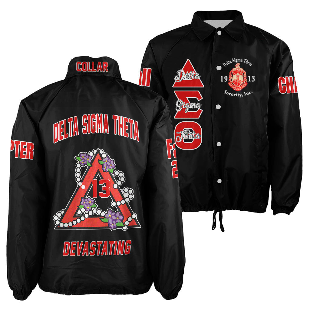(Custom) Africa Zone Greek Life Clothing - Delta Sigma Theta Sorority Pyramid Crossing Jacket A31