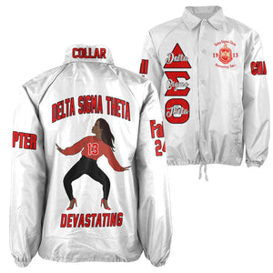(Custom) Africa Zone Greek Life Clothing - Delta Sigma Theta Sorority Crossing Jacket A31