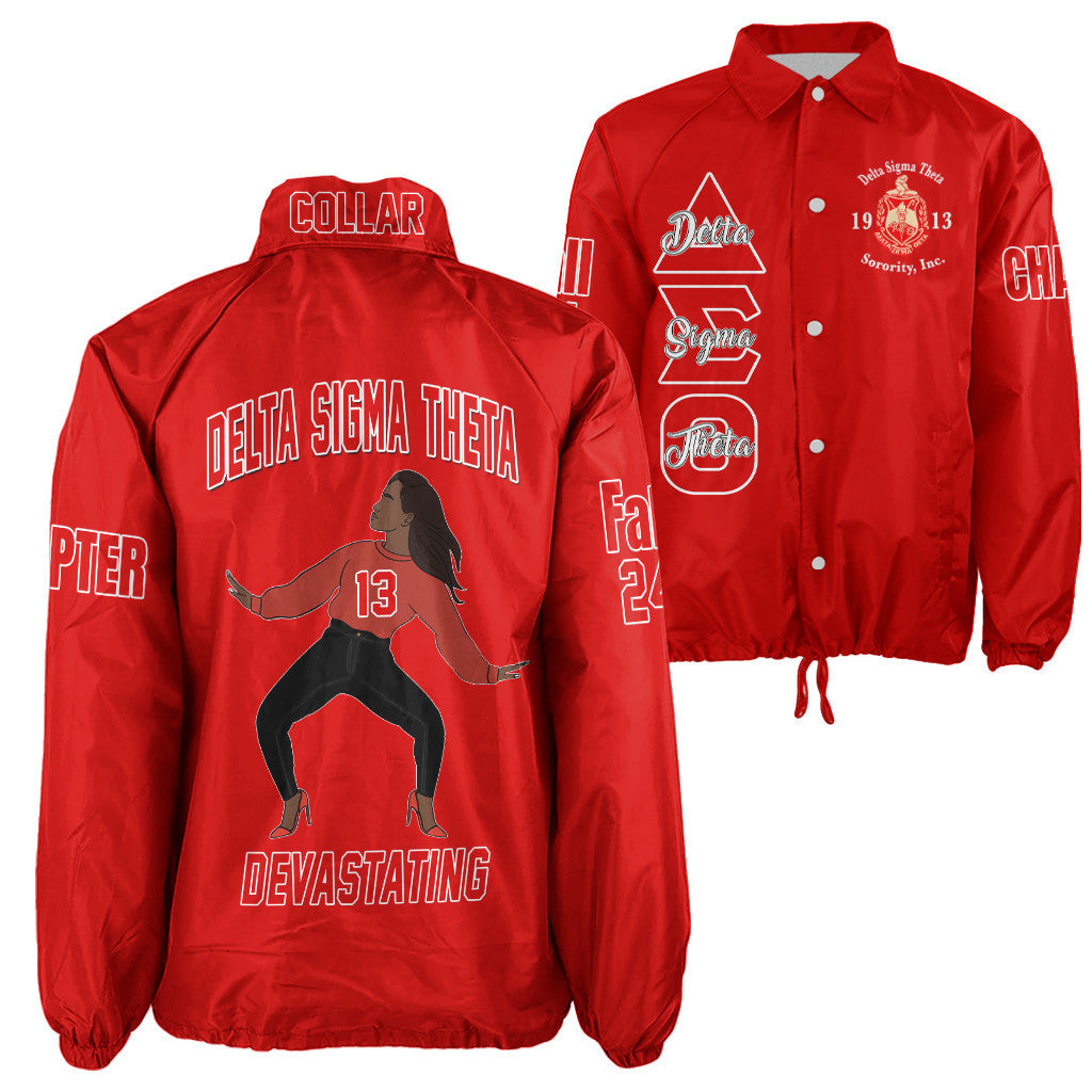 (Custom) Africa Zone Greek Life Clothing - Delta Sigma Theta Sorority Crossing Jacket A31