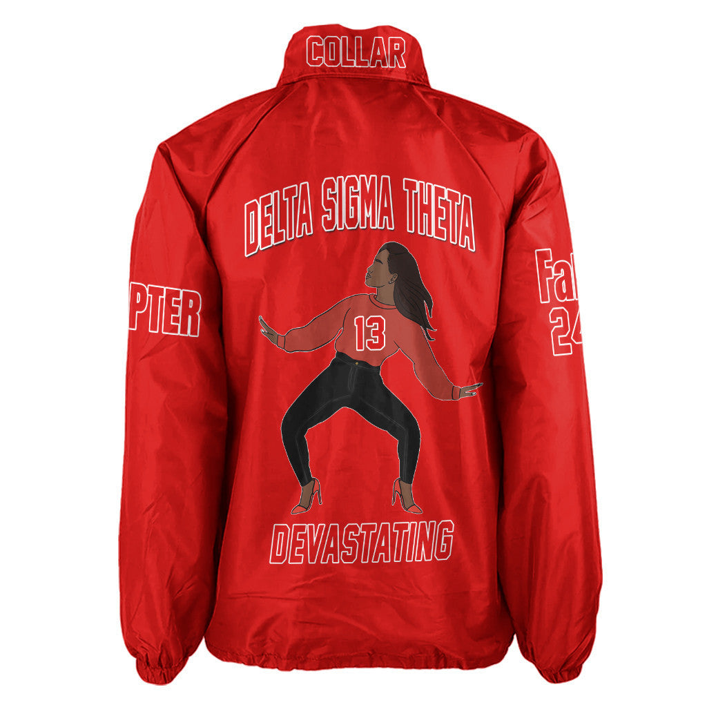 (Custom) Africa Zone Greek Life Clothing - Delta Sigma Theta Sorority Crossing Jacket A31