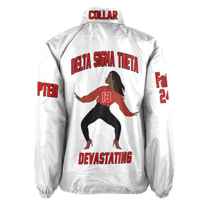 (Custom) Africa Zone Greek Life Clothing - Delta Sigma Theta Sorority Crossing Jacket A31