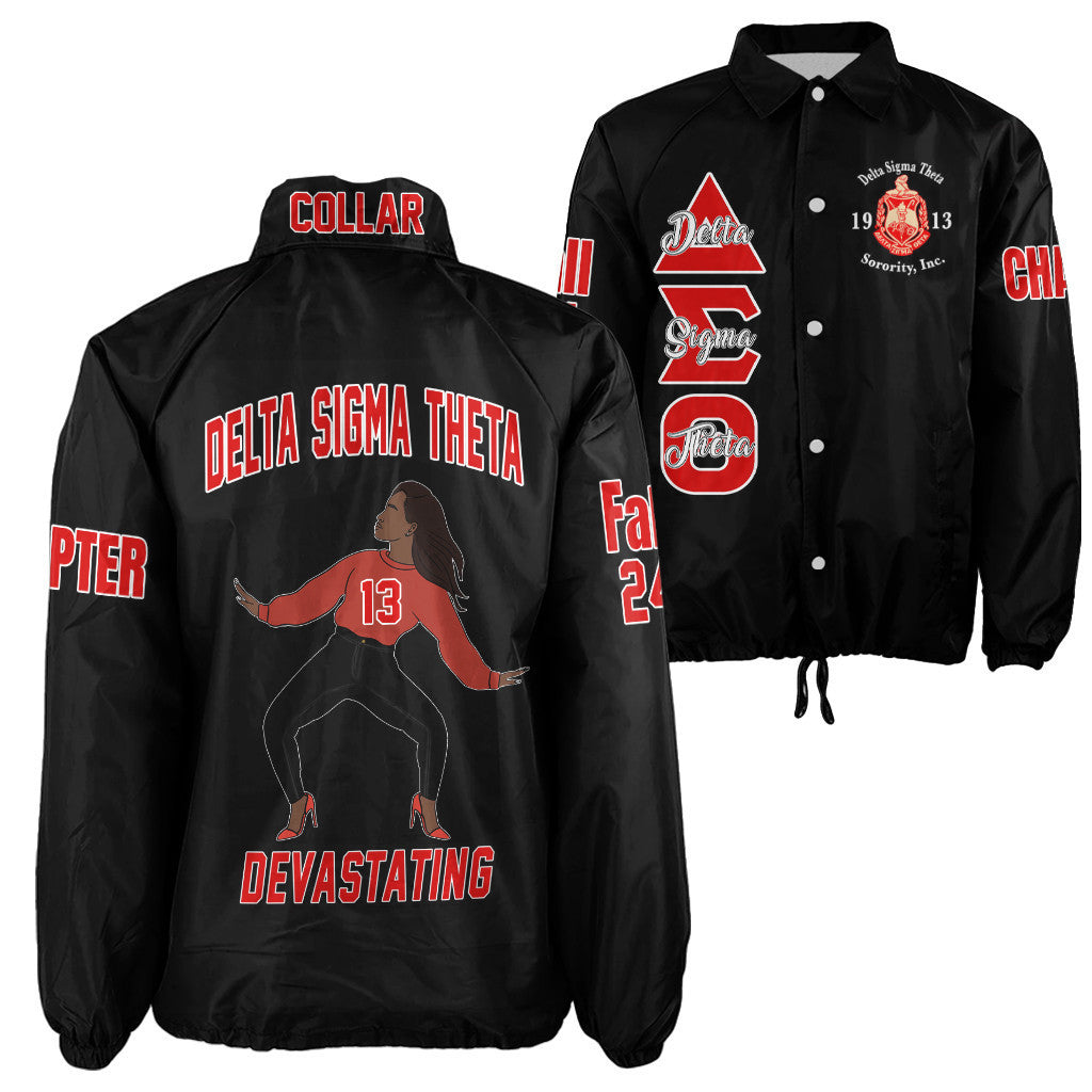 (Custom) Africa Zone Greek Life Clothing - Delta Sigma Theta Sorority Crossing Jacket A31