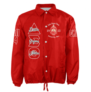 (Custom) Africa Zone Greek Life Clothing - Delta Sigma Theta Sorority Elephant Pyramid Crossing Jacket A31