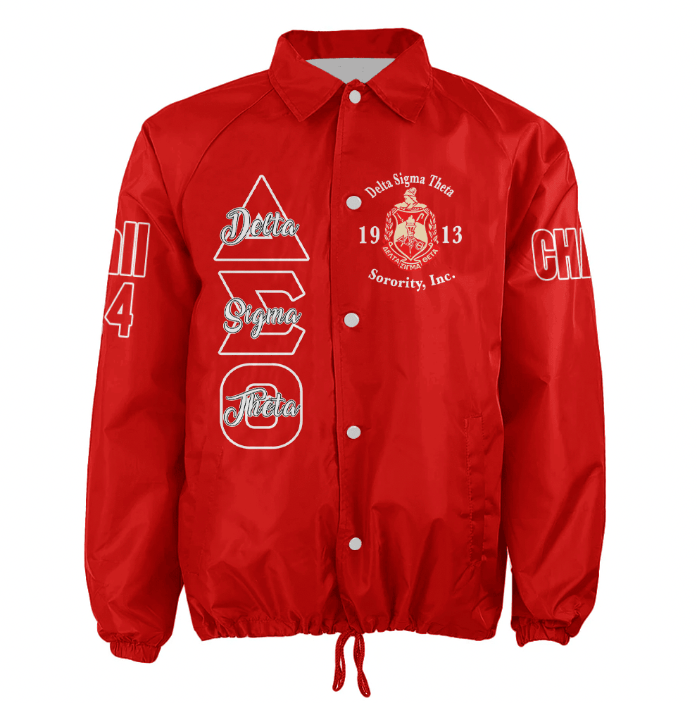 (Custom) Africa Zone Greek Life Clothing - Delta Sigma Theta Sorority Elephant Pyramid Crossing Jacket A31