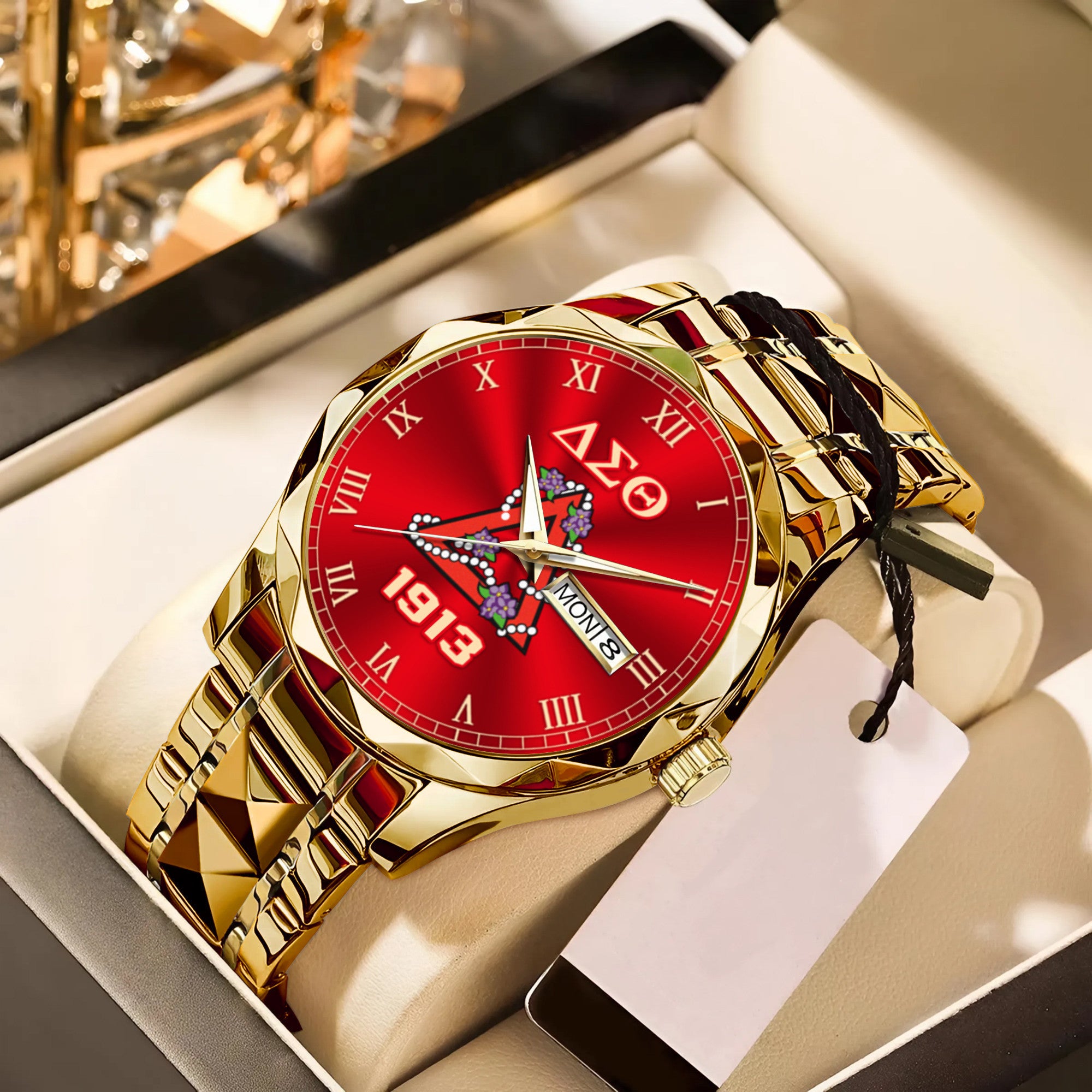 Africa Zone Greek Life Accessories - Delta Sigma Theta Sorority Pyramind Alloy Luxury Quartz Watch A31