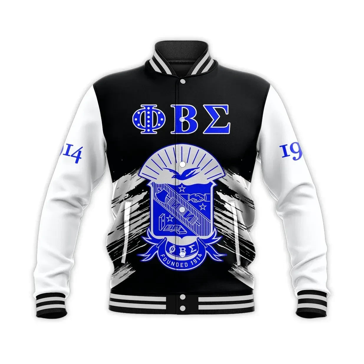 Phi Beta Sigma Black Gomab  Baseball Jacket