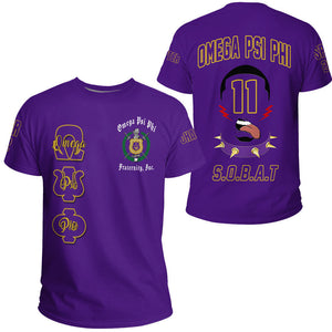 (Personalized) Que Man Brotherhood Purple & Gold Tee