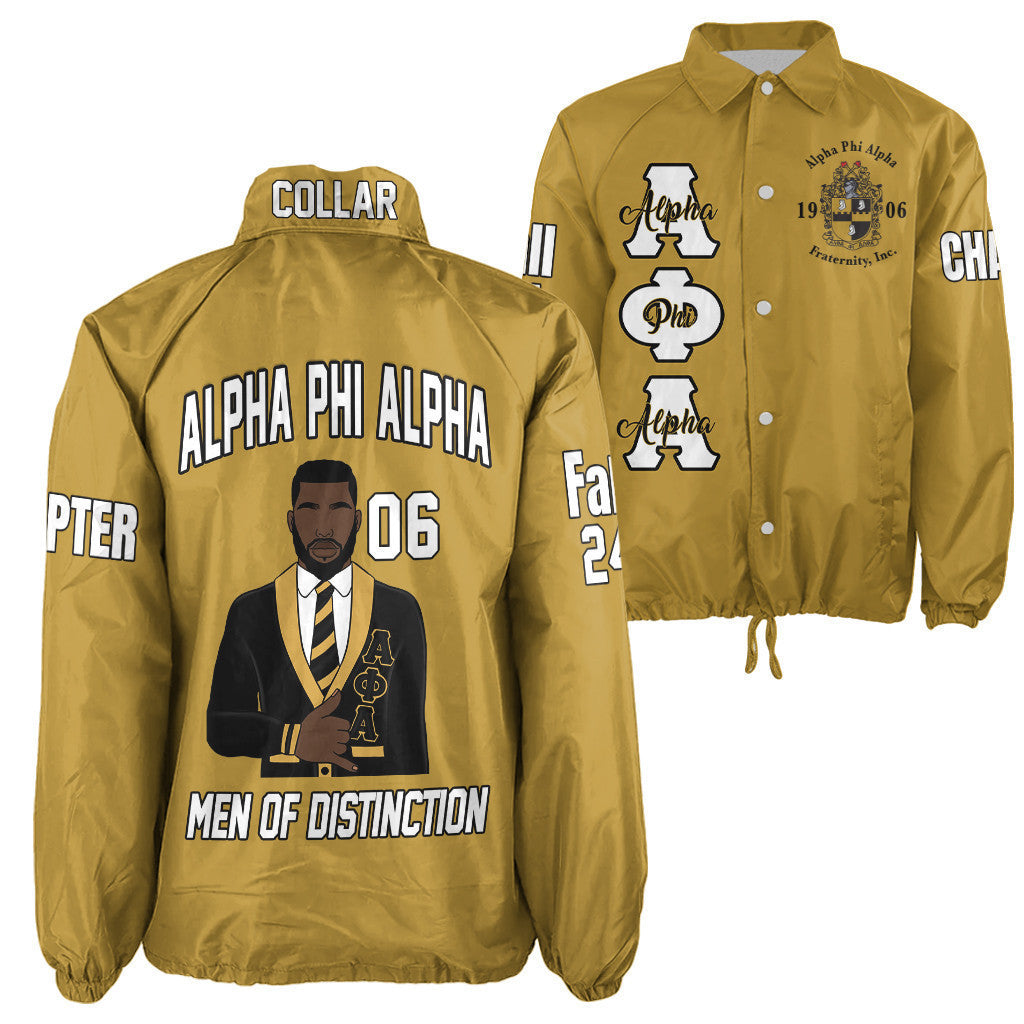 (Personalized) Alphas 1906 Black & Gold Crossing Line Jacket - Men of Distinction