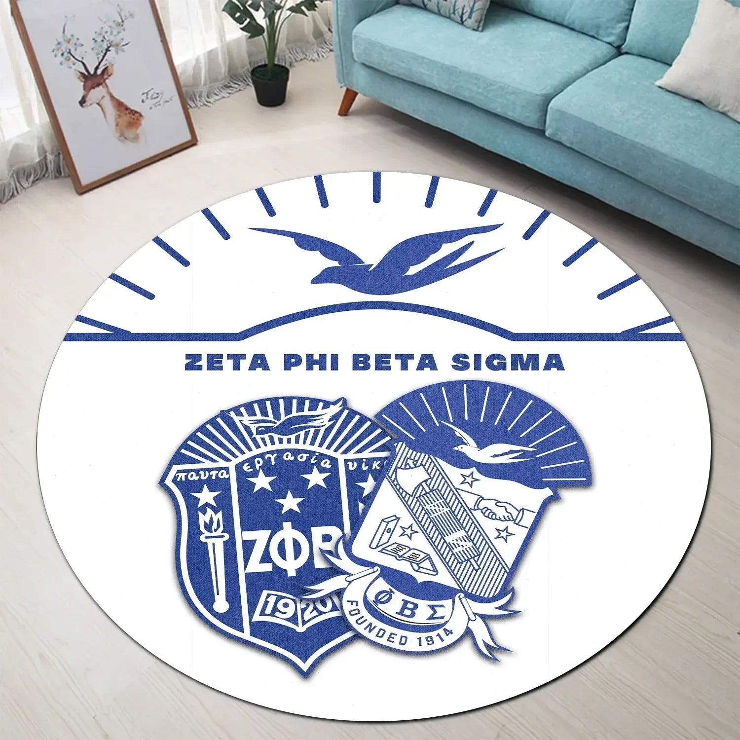 Zeta Phi Beta Sigma Simple Style Round Carpet