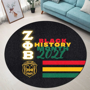 Zeta Phi Beta Black History Month Style Round Carpet