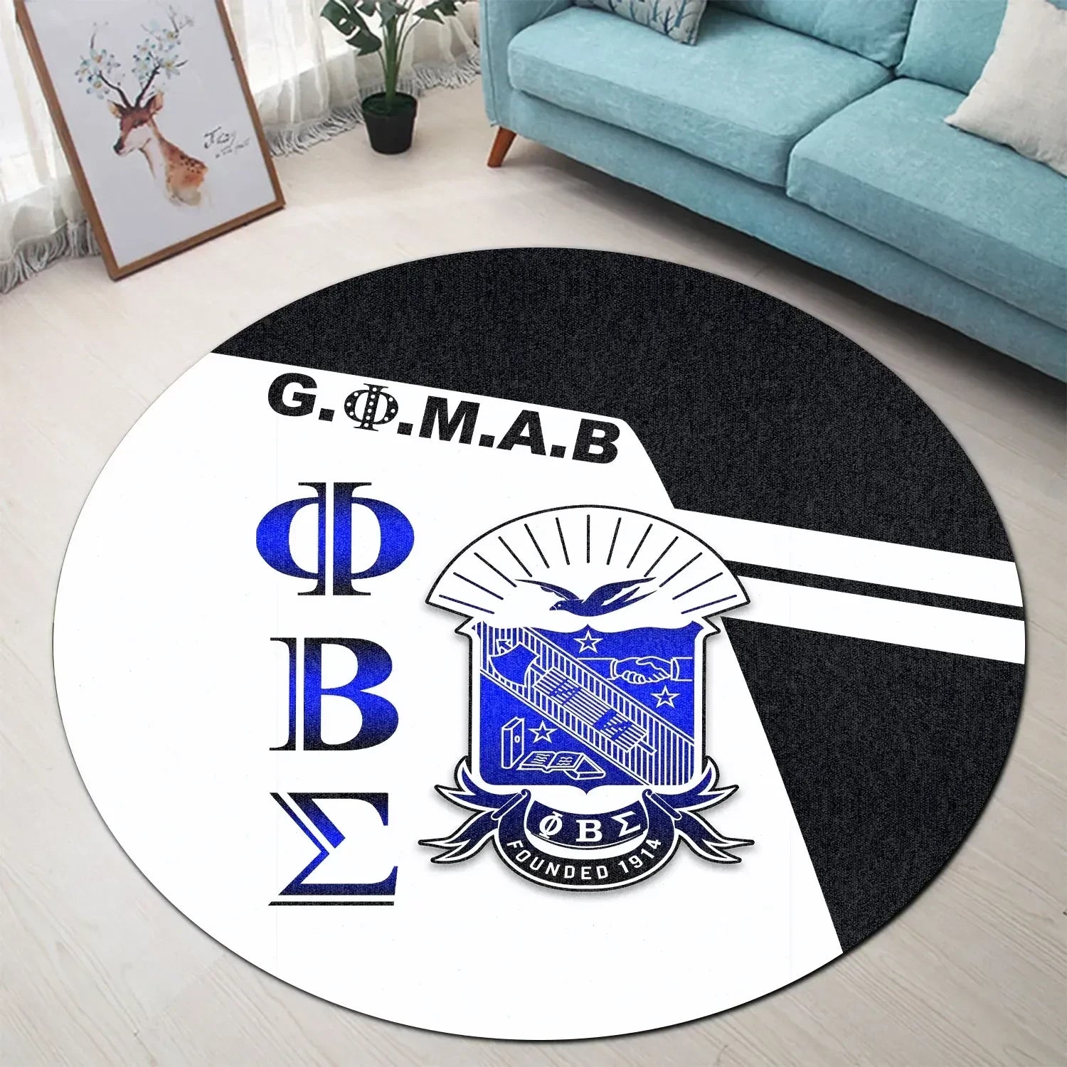 Newest Phi Beta Sigma (Black) Round Carpet
