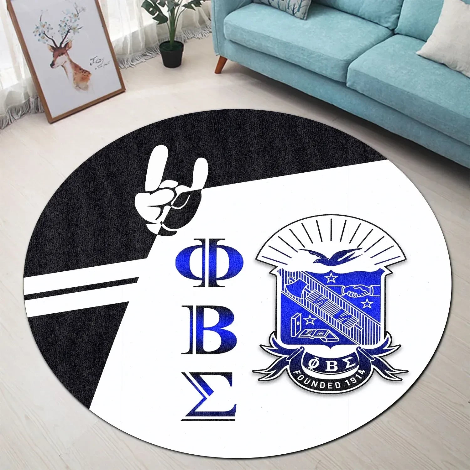 Newest Phi Beta Sigma (Black 02) Round Carpet