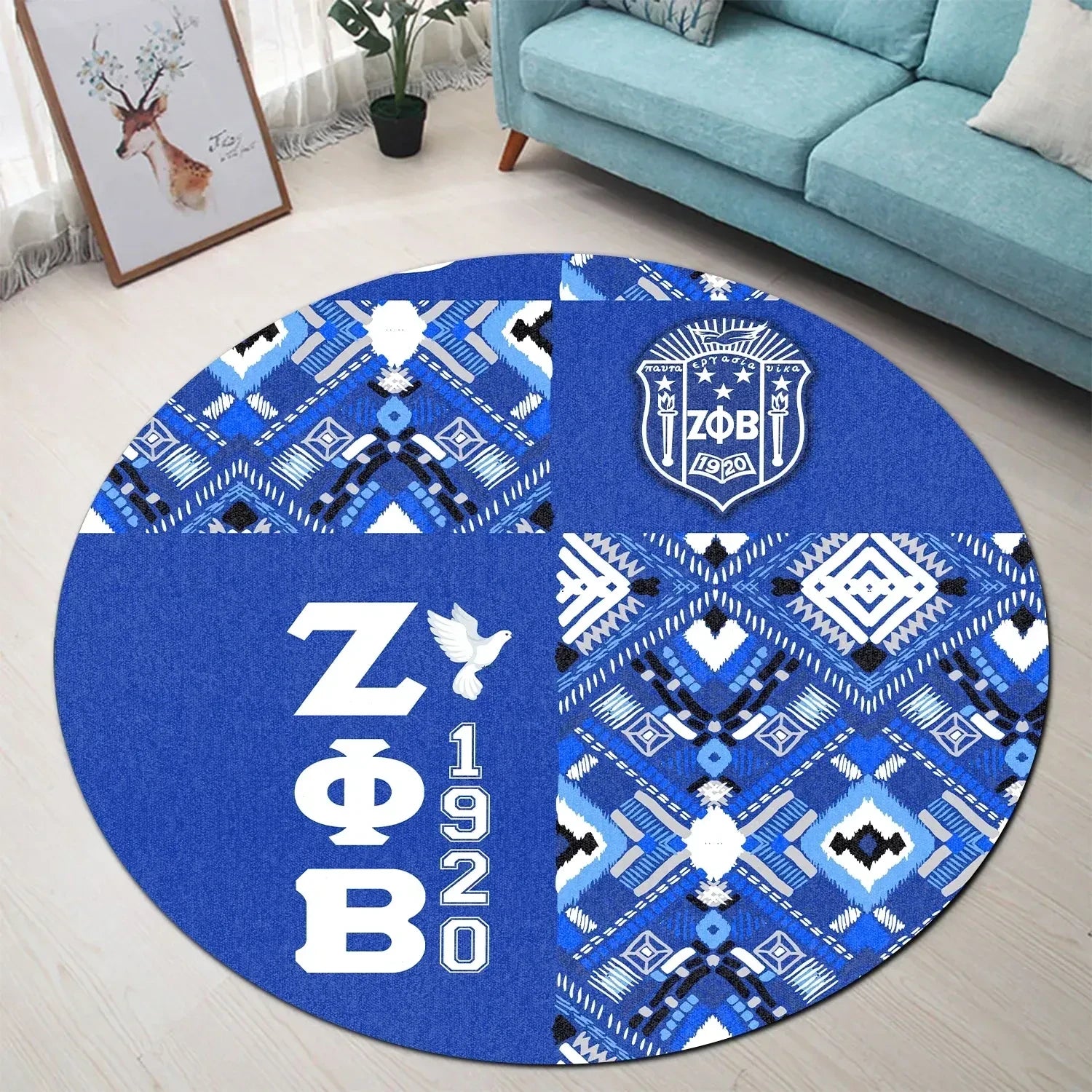 Zeta Phi Beta African Pattern Special Style Round Carpet