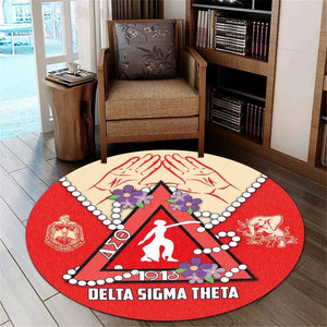 Africa Zone Greek Life Home Set - Delta Sigma Theta Sorority Pyramid Elephant Round Carpet J5