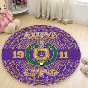 Africazone Round Carpet  - Omega Psi Phi African Pattern A31 | Africazone.Store